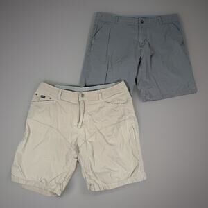 Lot of 2 Kuhl Hiking Shorts Men's Size 40 Beige Gray Cargo Pockets Workwear